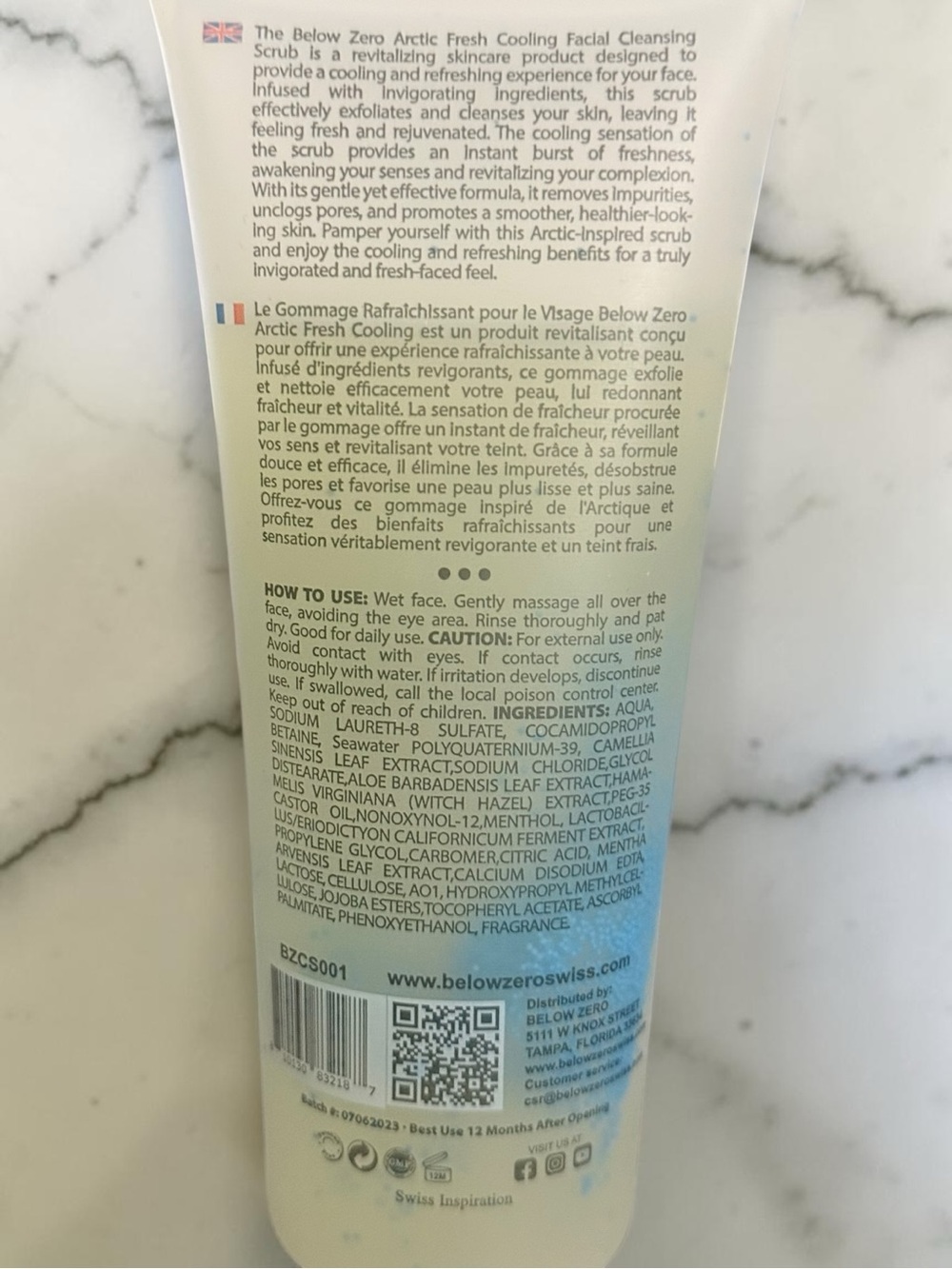 Below Zero NWOB Arctic Fresh Cooling Facial Cleansing Scrub - 125ml - Picture 5 of 6